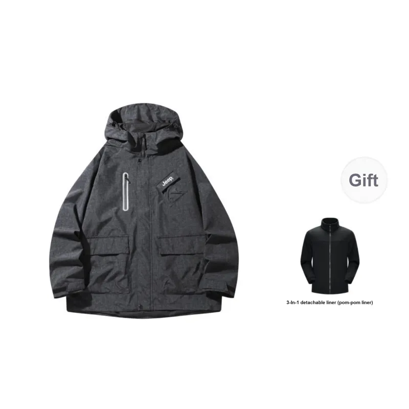 Jeep Windproof Waterproof Breathable Cold Resistant Rainproof Windbreaker Jacket Unisex-34