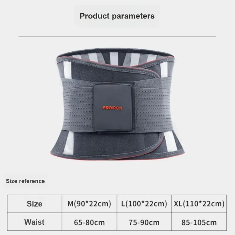 PROIRON Back Support Braces Basketball Running Fitness Breathable Warm Protective Gray Orange Elastane Polyester Unisex-4