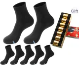 Men's Crew Socks 7-Pack Gift Box Set (7-Pack Black)