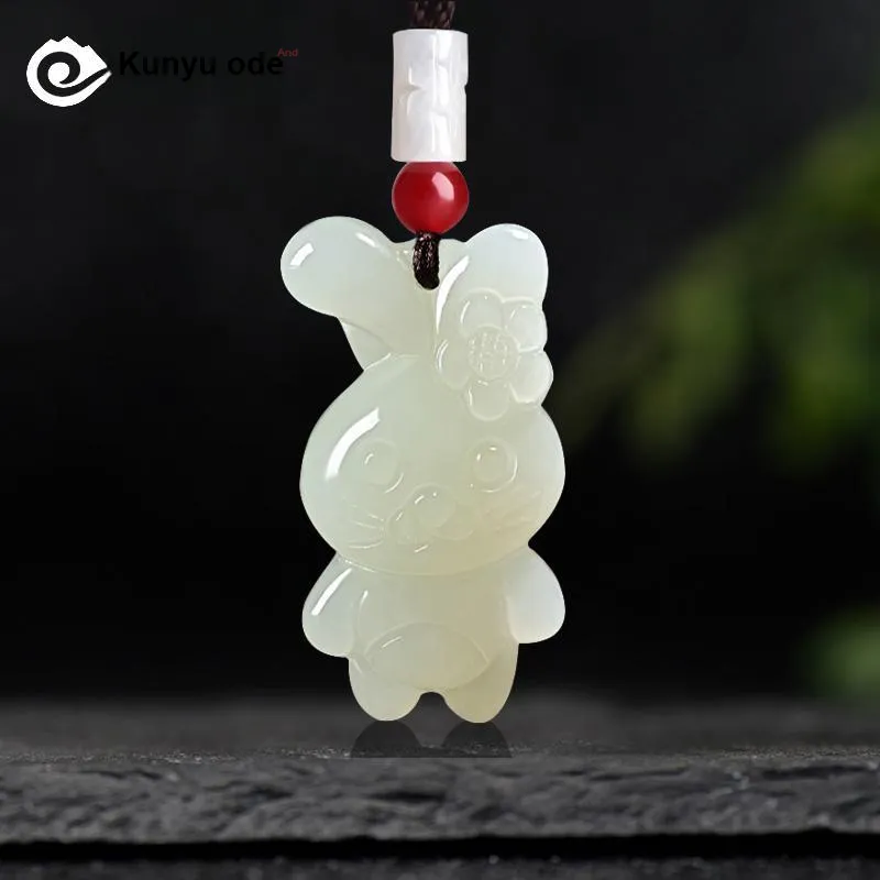 KUNYUYAO Hetian Jade Pendants White Jade Unisex-15