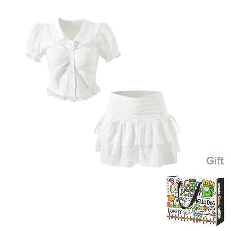 Dippanis Two Piece Skirt Sets Women's-0