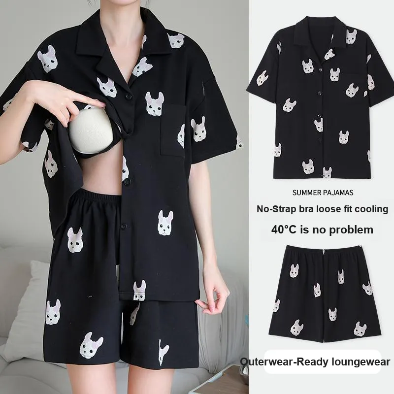 MIIOW Pajama Set Women's Cartoon Bunny-1