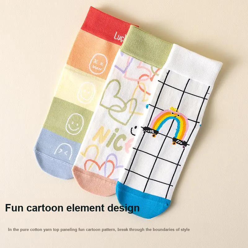 MIIOW Mid Calf Socks Unisex 3 Pack-2