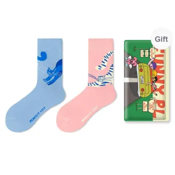 PL Mid Calf Socks Unisex Shopping Bag 2 Pack Mixed Color