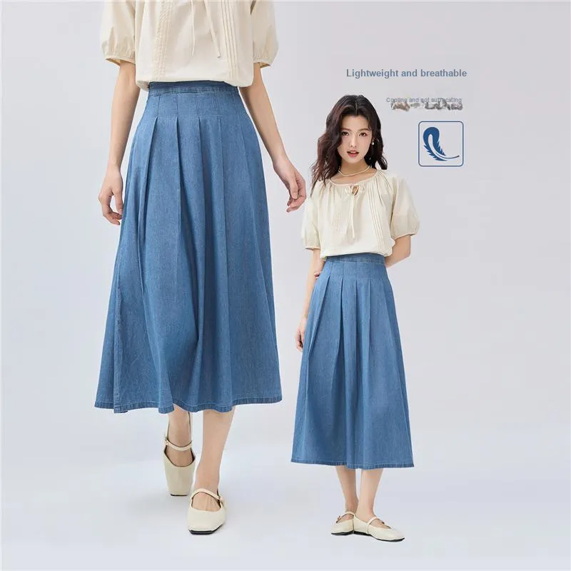 UNIQLO Denim Long Skirt Women's-4