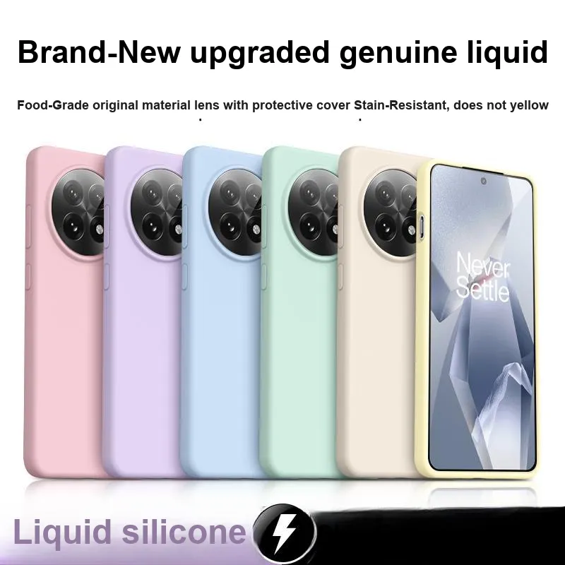 BOLIANSHI Silicone Material Ultra Thin Drop Proof High End And Simple Phone Cases Application Of Plus5/5pro Solid Color-1