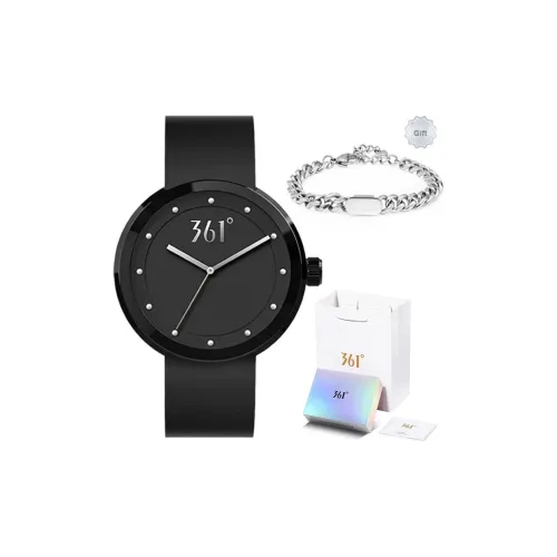 361° Кварцевый механизм силиконовый ремешок унисекс черный циферблат