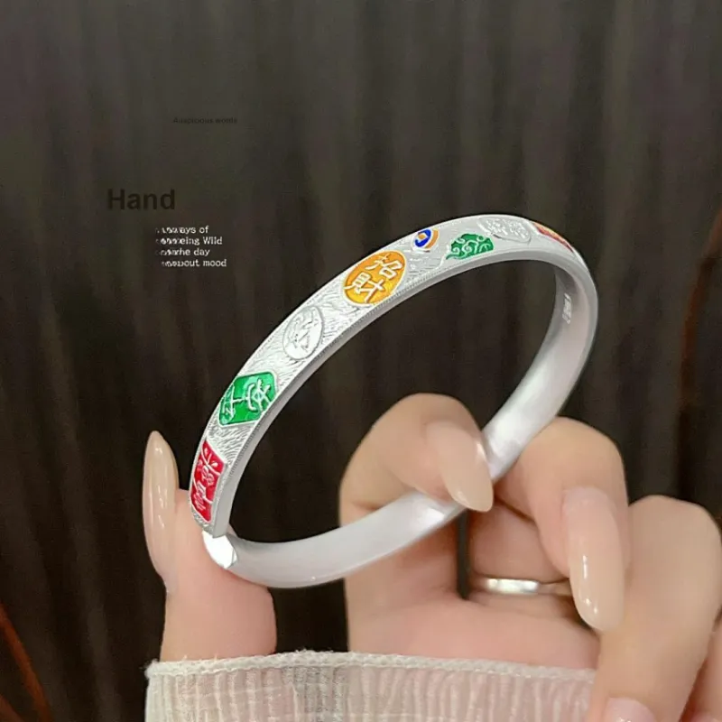 HAOYINFANG 999 Fine Silver Sterling Silver Bracelets Unisex-1