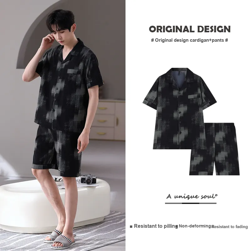 Gongdie Pajama Set Men's Shopping Bag Black-1
