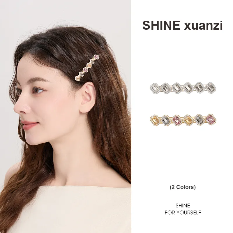 SHINE Copper, Zircon, Crystal Rhinestones Hair Clips Women's-6