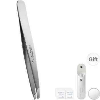 Goodgudi High Precision Tongs Beard And Eyebrow Epilator Tool, Stainless Steel, Root Removal