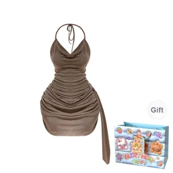 WOWI Slip Dresses Women's Coffee Shopping Bag