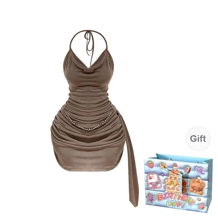 WOWI Slip Dresses Women's Coffee Shopping Bag-0