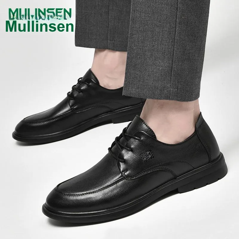 Mulinsen Men's Casual Shoes Men Low Top Black/Black Cut Out-5