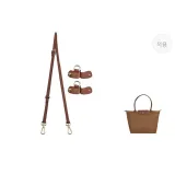 브라운 + 골드 버클) 95-124cm [슬림] 조절 가능 세트 [Newly 업그레이드 · 더 안전함]
