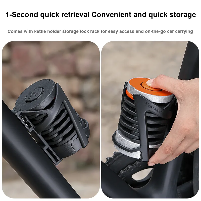 WEST BIKING Bicycle Locks Anti Pry Water Resistant Anti Rust Protective Folding Lock-9