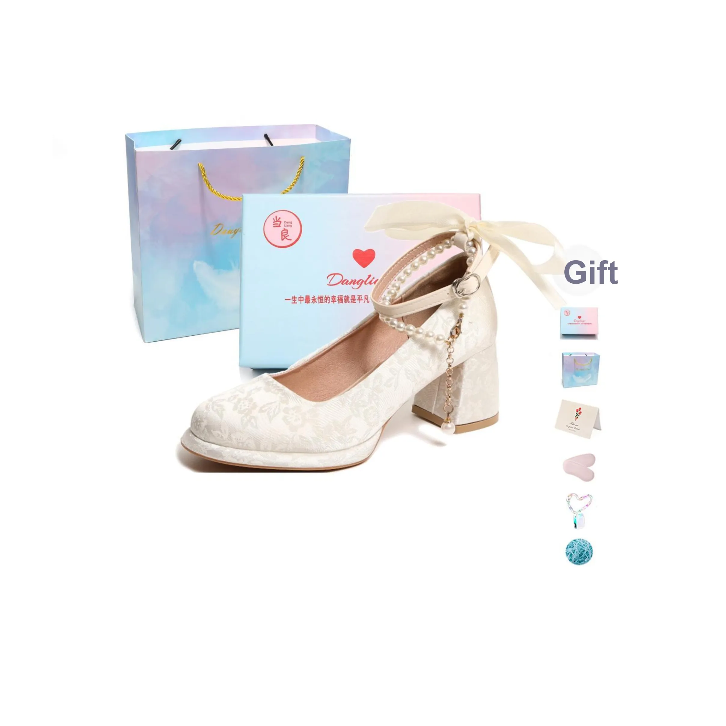 Be Good Грубый каблук Туфли Мэри Джейн 6 см Женские Набор в подарочной коробке