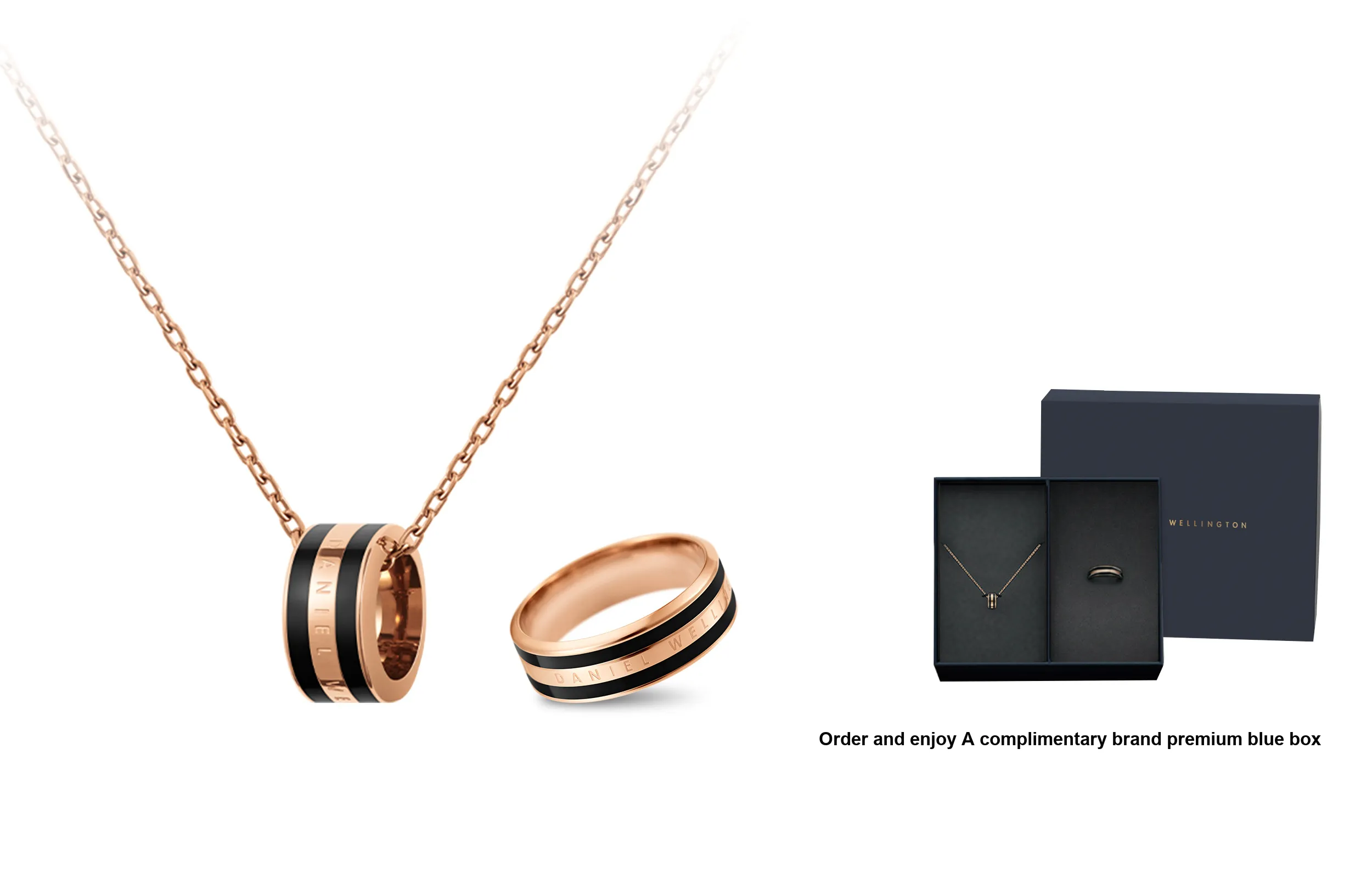 Daniel Wellington Alloy Necklaces Unisex Black Gold & Black Gold