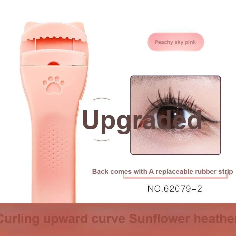 GECOMO 3D Cute Paw Eyelash Curler+Oil Absorbing Paper Combo, Built in Mirror Powder Puff, Makeup Tool-5