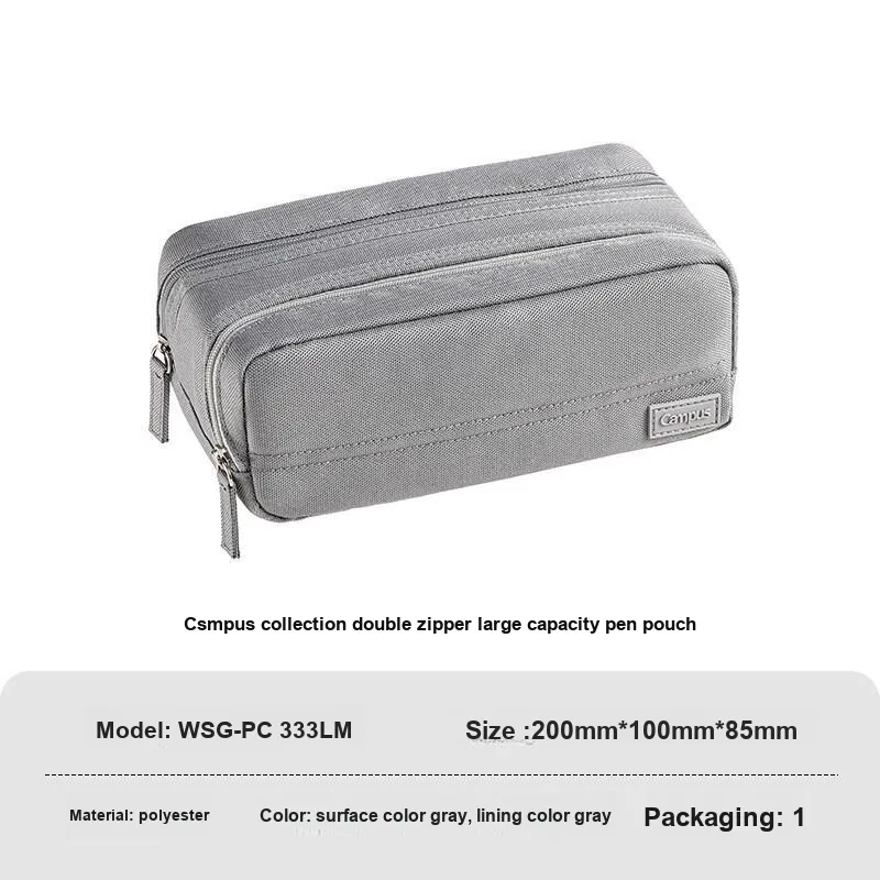 KOKUYO Campus Double Zipper/Desk Upright Large Capacity Pencil Case/pencil Box-3