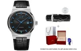 Silver Black Blue Hands Leather Strap