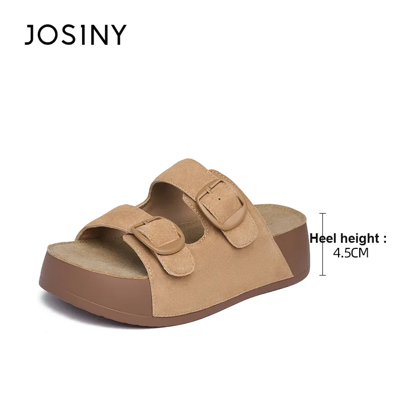 JOSINY Slip Resistant Abrasion Resistant Slide Slippers Women's Camel-1