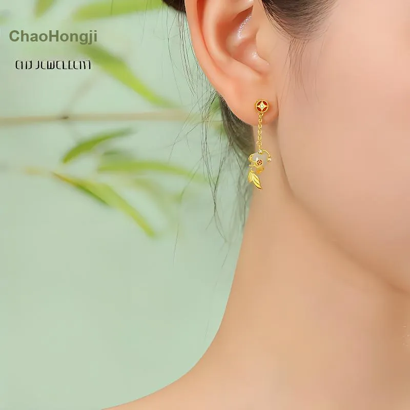CHAOHONGJI Natural Chalcedony Earrings Women's-5