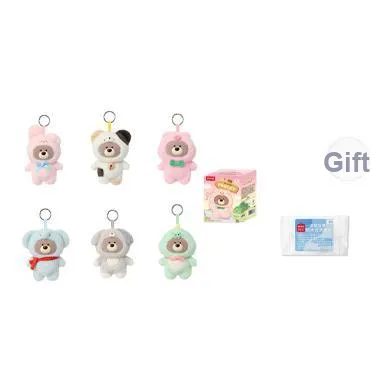 Miniso Giffort Медвежонок Коллекция Животные Костюмы Слепые Коробки Один Mystery Коробка Целая Коробка 6 шт