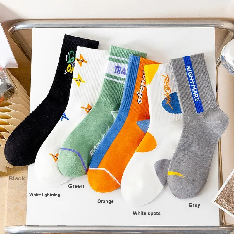 LUOLIAN Mid Calf Socks Unisex 5 Pack-23