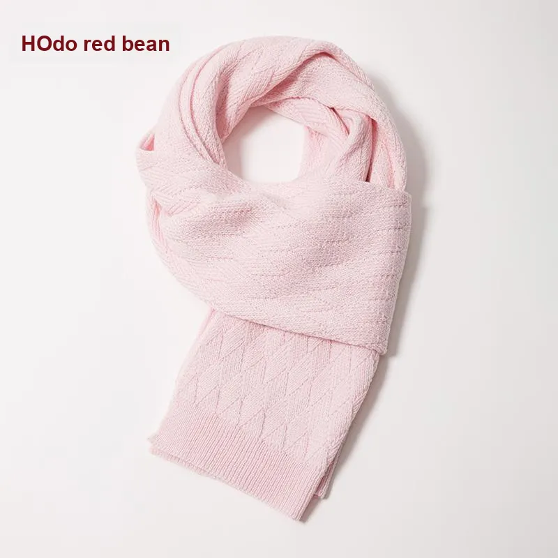 Red Bean Wool Knit Scarves Women's-4
