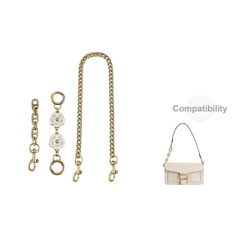 Luxury Care Artisan Workshop Faux Pearl/Iron Bag Strap Women's Antique Gold