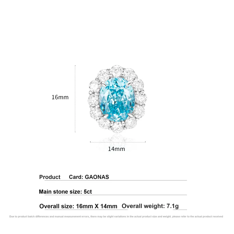 GAONAS 925 Silver Cubic Zirconia Stud Earrings Women's-3