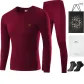 Crew Neck Clothing Sets (Burgundy) 100% cotton Antibacterial/Comes with 2 Pack Cotton Socks+Shopping Bag
