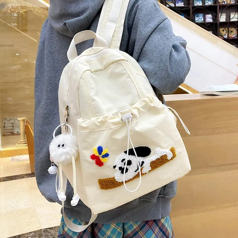 Alcohol Dragon Nylon Backpack Regular Women's Multicolor-13