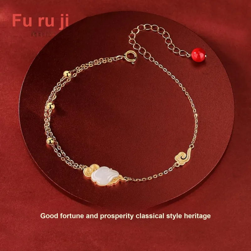 Fu Ru Ji Bracelets White Jade Women's-4