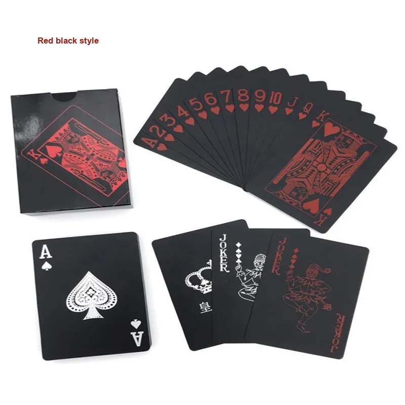 KecoSweet Black Plastic Plate Abrasion Resistant Durable PVC Waterproof Home Party Casual Standard Playing Cards-4