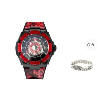 NSQUARE Fire Attribute Automatic Mechanical Movement Watch Men's Watches Red Watch Dial
