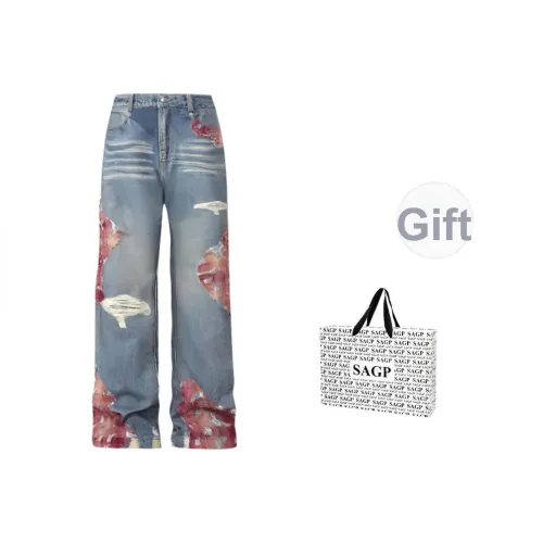 SAGP ♠️♣️ Dude Синий ♠️♣️ Включает Сумка для покупок Унисекс Джинсы