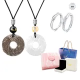 [Couple's (1 Pair)]Amber+White Chalcedony[Civokivo Dreamy Love]