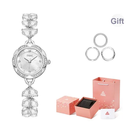 PEAK Stunning Collection Кварцевый механизм Сплав Ремешок Часы Женские Белый Циферблат