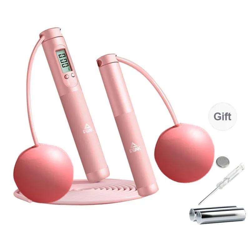 PEAK Aerobic Fat Reduction Smart Counting Jump Ropes Adults PVC+Steel Wire Rope, Silicone+TPE Controller Approx. 3.18m-10