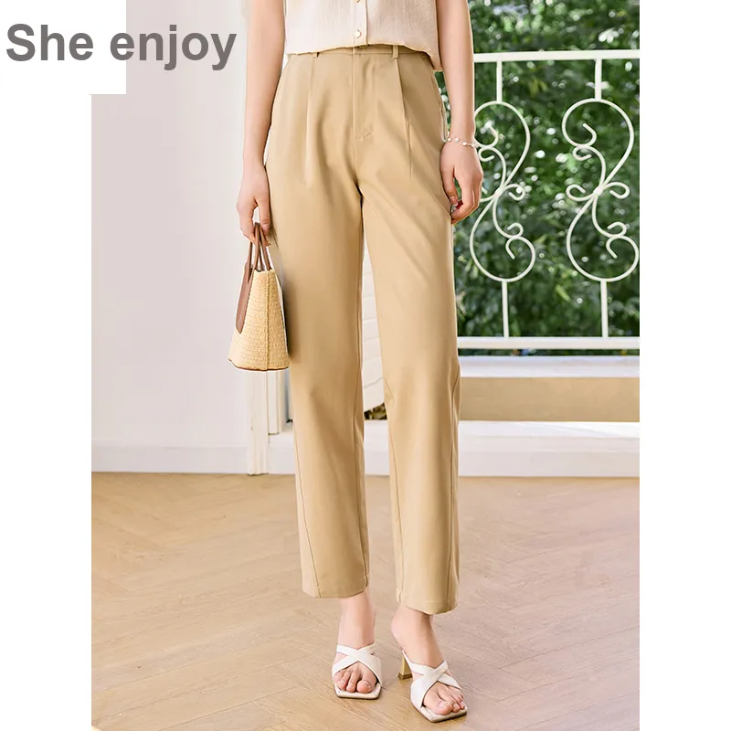 She Enjoys Casual Pants Women's Light Khaki-2