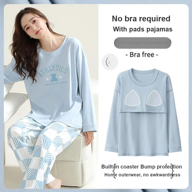 GOSO Pajama Set Women's Pink Blue-6