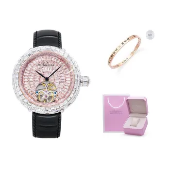 Melissa Automatic Mechanical Movement Genuine Leather Strap Watch Women's Watch Gold Dial