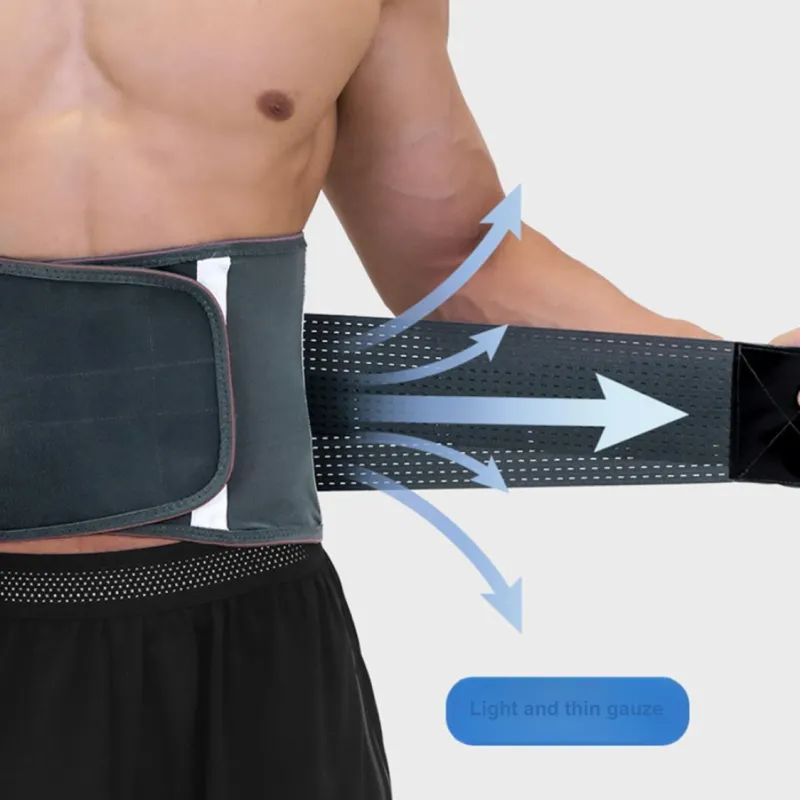 PROIRON Back Support Braces Basketball Running Fitness Breathable Warm Protective Gray Orange Elastane Polyester Unisex-2