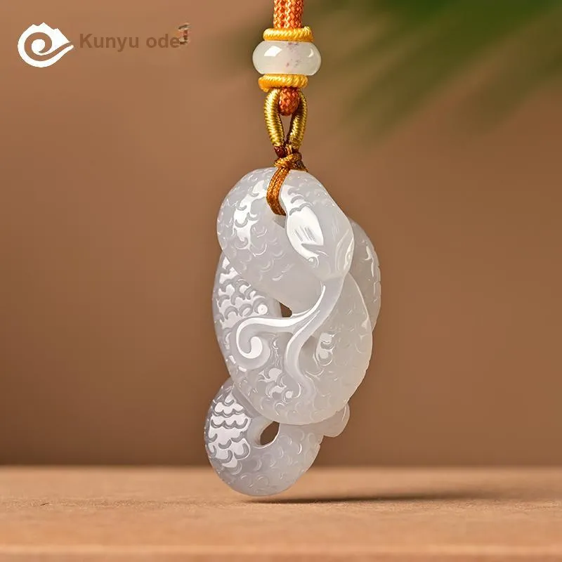 KUNYUYAO Hetian Jade Pendants White Jade Unisex-70