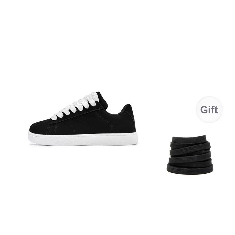 Medd Puffy Shoes Slip Resistant Height Increasing Low Top Skateboard Shoes Unisex Box-11