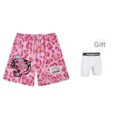 Single Layer Pink+High-Rebound Pants (Pink Lightning Leopard+Woven Label)