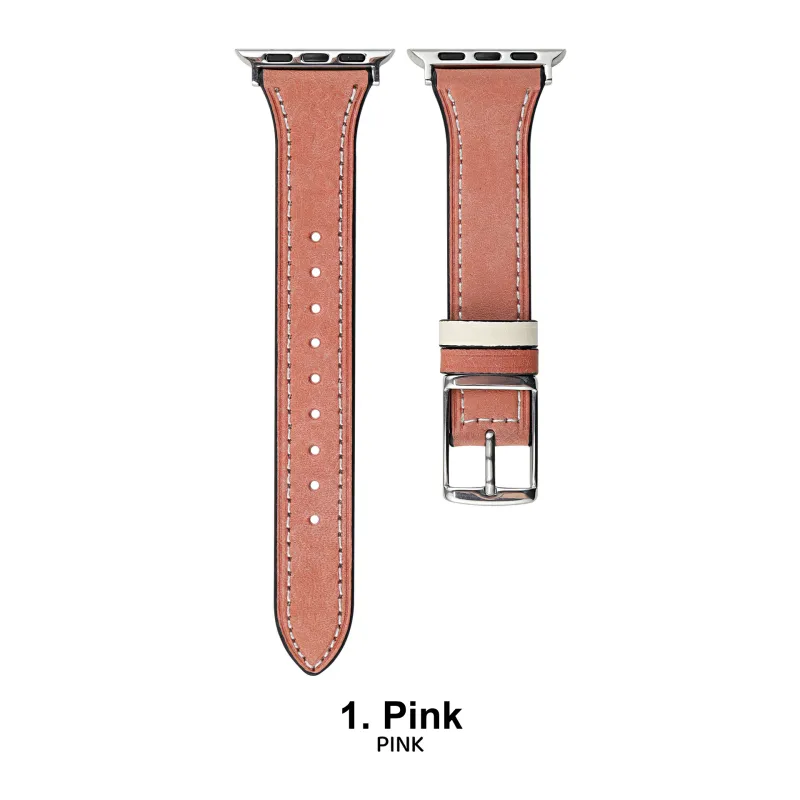 Vobafe Watch Band Apple Compatibility Cowhide Leather Material-1