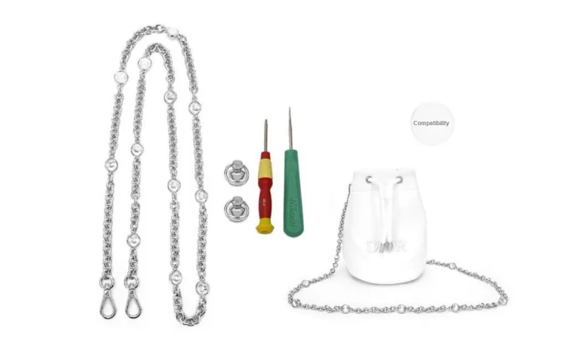 GUYI Pearl, Alloy, Iron Metal Bag Strap Women's White-44